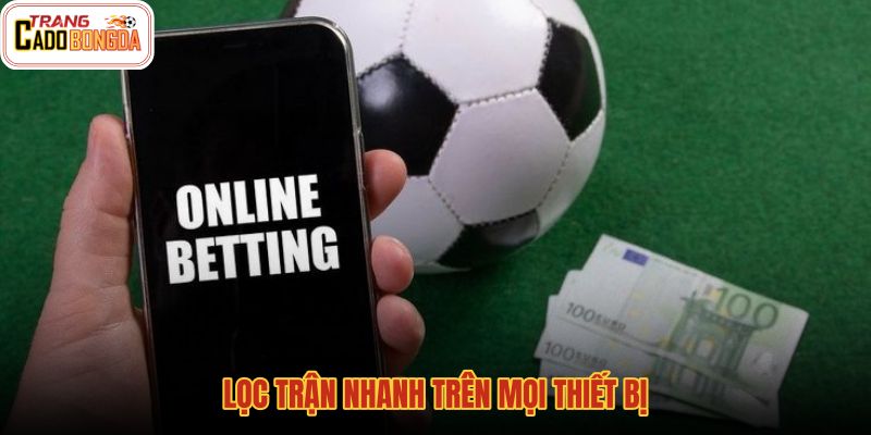 Bộ lọc livescore gọn cho từng ngày giải đội